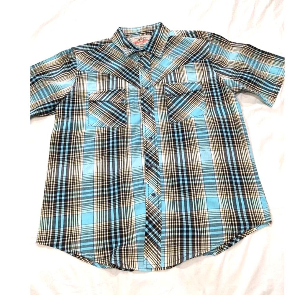 Mens Wrangler Short Sleeve Western Pearl Snap